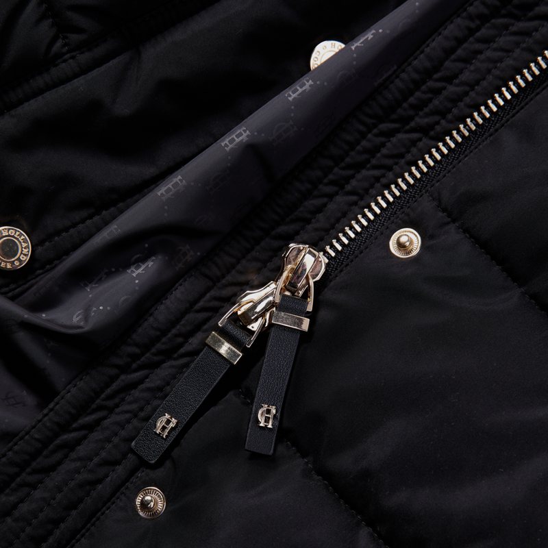 Holland Cooper Stoneleigh Longline Coat - Black-6